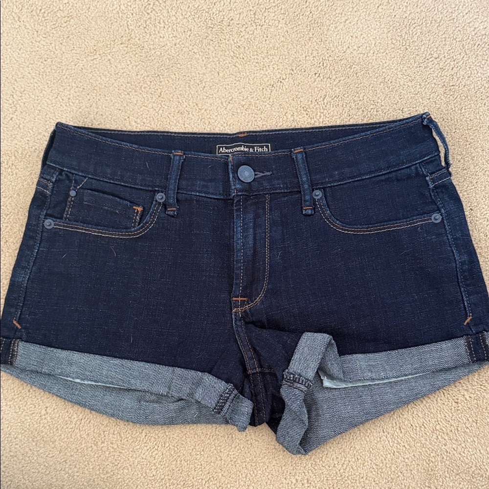 Abercrombie & Fitch Navy Blue Denim Shorts